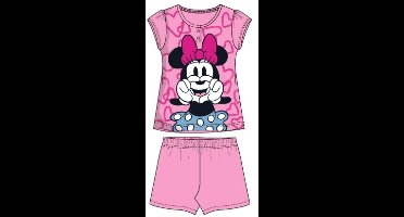 Minnie Mouse - shortama - 100% katoen - maat 116 - Lichtroze - pyjama
