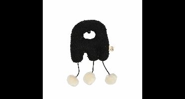 D&D Home Trappelkussen Belle Zwart met belletje, pluizige balletjes en knisperfolie – kattenspeeltje 21 cm