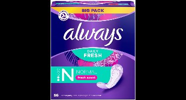 always slipeinlagen F, flexibel en betrouwbaar, neutraliseert geuren, 56 stuks