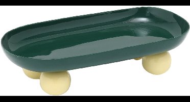 Present Time - Dienblad Double Funky Oval - Retro green & soft yellow