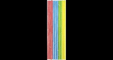 Meerkleurige Zigzag Papieren Rietjes 20cm - 10 stuks