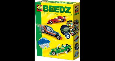 SES Creative - Beedz - Auto's - 1200 Strijkkralen met Grondplaten en Strijkvellen - Vanaf 5 Jaar