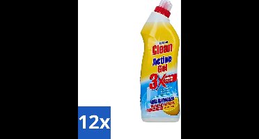 12 x At Home - Clean - Active Gel - Toiletreiniger - Lemon - Extra Krachtig - 750 ml - Toiletreiniger - Kalkverwijdering - Frisse Geur - Toilet Reinigen - Toilet Reiniger