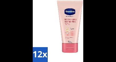 12 x Vaseline - Healthy Hands & Stronger Nails - Handcrème - Versterkend - 75 ml - Handcrème - Handen Verzorgen - Nagels Versterken - Keratine - Hydratatie