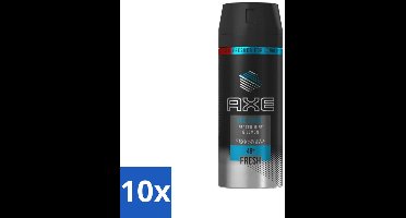 10 x Axe - Deodorant Bodyspray - 48hrs Fresh - Ice Chill - Frozen Mint & Lemon - 150 ml - Axe Ice Chill - Deodorant Bodyspray - 48h Fresh - Bevroren Munt En Citroen - Geurbestrijding