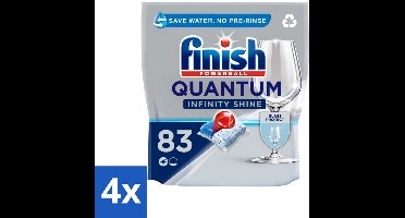 4 x Finish Powerball - Quantum Infinity Shine - Vaatwastabletten - Glasbescherming - 83 Capsules - Vaatwastabletten - Vaatwasser - Glasbescherming - Glans - Diepe Reiniging