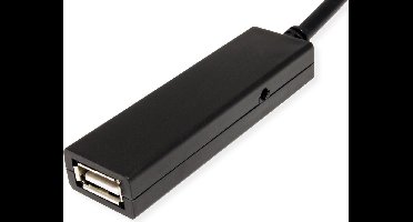 VALUE USB 2.0 Verleng kabel met actieve Repeater, A - C, zwart, 10 m