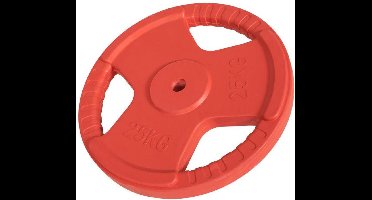Gorilla Sports Gewicht- Halterschijf - 25 kg - Gripper Gietijzer rubber coating