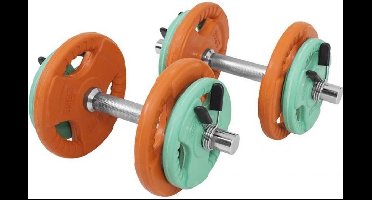 Gorilla Sports Dumbellset - Halterset - Gripper Gietijzer rubber coating - 20 kg