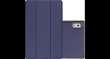 Hoes - Geschikt voor Lenovo Tab M9 - Dun & Stevig - Trifold Bookcase - Hard Cover - Hardcover Book Case - Tablet Hoesje - Donkerblauw