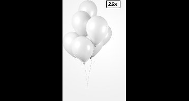 25x Ballon wit 30cm - Festival feest party verjaardag landen helium lucht thema