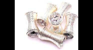 Haar spiralen/veren met strass stenen 6x