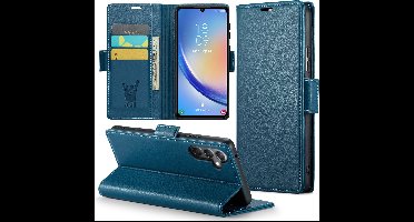 Hoesje geschikt voor Samsung Galaxy A34 - HyperCase Book Cover Kunstleer Blauw