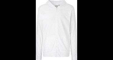 Unisex Jersey Hoodie met capuchon en rits White - XXL