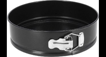 Gerimport Taarten bakken bakvorm/spring vorm Kitchen Pro - metaal - anti-aanbak laag - zwart - 24 x 7 cm