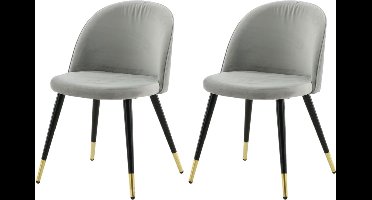 Venture-Home-Eetkamerstoelen-2-st-Velvet-fluweel-zwart-messing-grijs