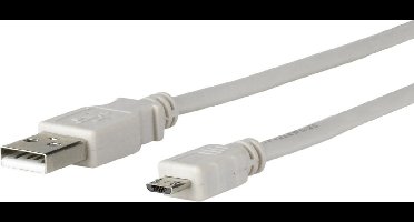 Microconnect 3m USB A - MicroUSB B USB-kabel USB 2.0 Micro-USB B Grijs