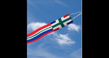 Vlaggenclub.nl Windsock Groningen - 150cm lang - Voor tuin, boot of balkon