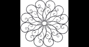 Mica Decorations Bloem Wanddecoratie - 60x60x0 cm - Ijzer - Grijs