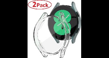 BukkitBow - Full Cover Screen Protector - Geschikt Voor Samsung Galaxy Watch4 40mm - Beschermkap Beschermhoes Screenprotector Beschermer Hoes - Volledige Display & Rand Bescherming - Transparant - Set Van 2 St