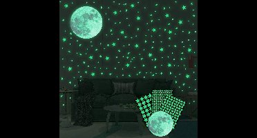 New Age Devi - Glow-In-Dark Sterren- & Maanstickers - Sterrenhemel Muurstickers voor Kinder-/Slaap-/Babykamer - Lichtgevend! (334 stuks)