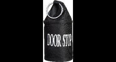 Canvas deurstopper zwart met ring - H15 cm - Deur vastzetter - Deurstop 2,7 kg