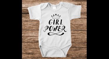 Soft Touch Rompertje met tekst - girl power | Baby rompertje met leuke tekst | | kraamcadeau | 0 tot 3 maanden | GRATIS verzending