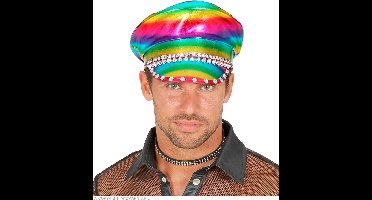 Regenboog pet met studs