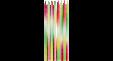 Folat - Kaarsjes neon delight 10 cm (24 stuks)