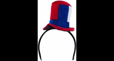 Mini hoed rood wit blauw