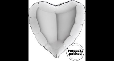 Grabo - Folieballon hartvorm Zilver - (90 cm)