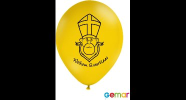 Ballonnen Welkom Sinterklaas Geel (10 stuks) Helium