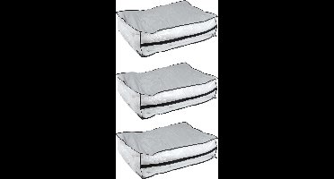 HI opbergtas/beschermhoes beddengoed/kleding - 3x - voor onder bed - 85 x 60 x 25 cm