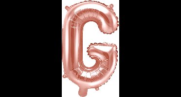 Partydeco - Folieballon Rose Gold Letter G (35 cm)