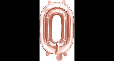 Partydeco - Folieballon Rose Gold Letter O (35 cm)
