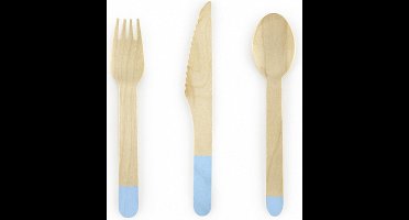 PartyDeco - Bestek set Kraft Blue (6 sets)