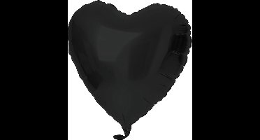 Folat - Folieballon hart zwart (45cm)