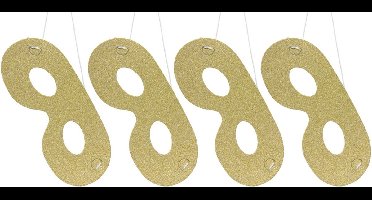 Folat - Goudkleurige Glitter Maskers - 4 stuks