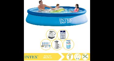 Intex Easy Set Zwembad - Opblaaszwembad - 366x76 cm - Inclusief Onderhoudspakket, Zwembadpomp, Filter, Zoutsysteem en Zout