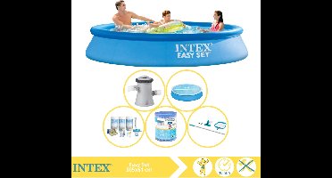 Intex Easy Set Zwembad - Opblaaszwembad - 305x61 cm - Inclusief Solarzeil, Onderhoudspakket, Filter en Onderhoudsset