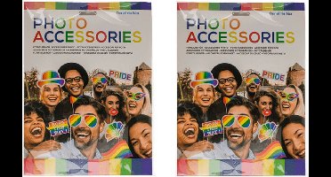 Foto props setje van 24x stuks - Gay Pride/Regenboog thema kleuren - Verkleed artikelen