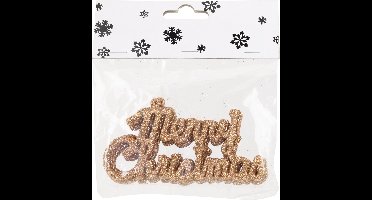 Cosy at Home kersthangers Merry Christmas 12x - koper - kunststof - 10cm