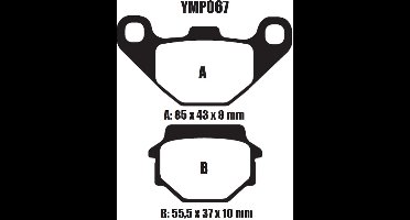 Motor remblokken achterzijde Kymco Agility 125 2008 - 2021 YMP067 remblok rem achter