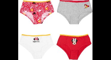 4 Pack Meisjes slips - Minnie Mouse - Mix- Maat 110/116