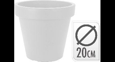 3 X Bloempot EK rond 20 cm Wit