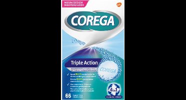 Corega Triple Action Reinigingstabletten voor gebitsprothese (3 x 66 stuks)
