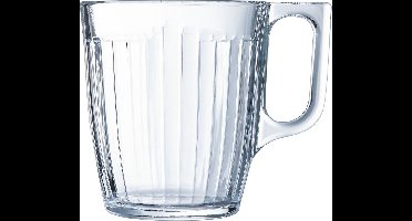 Luminarc Theeglazen Leeds - 6x - transparant bewerkt glas - 8 x 9 cm - 250 ml