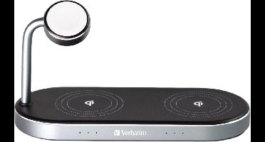 Verbatim WCS-03 3-in-1 Qi Mfi dual draadloze+Apple Watch oplader