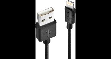 LINDY 31319 USB-kabel USB 2.0 Apple Lightning stekker, USB-A stekker 0.50 m Zwart