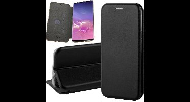 Hoesje geschikt voor Samsung Galaxy S10 - Book Case Kunstleer ThinShield Zwart